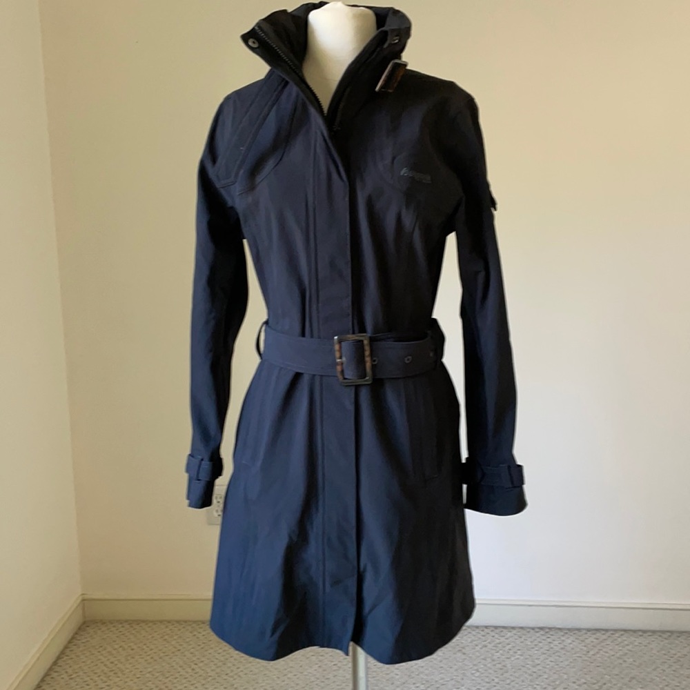 Soft shell long trench coat! Gorgeous fabric, black / Medium